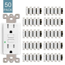 50Pack 15AMP GFCI GFI Safety Outlet Receptacle Tamper Resistant WR w/Wall Plate