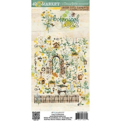 49 AND MARKET -  BOTANICAL BUZZ   LASER CUT - 2 PKGS