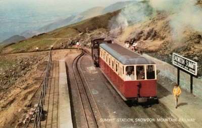 Snowdon Vintage Postkarte Bergbahn Wales J. Salmon