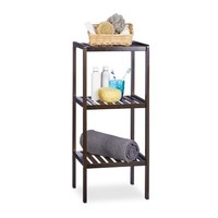 Badregal Set Bambus Standregal KüChenregal Stabil Dunkelbraun Standregal