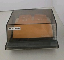 Vintage Rolodex S- 300C Petite Address Phone File Cards Smoke Lid w/ Dividers
