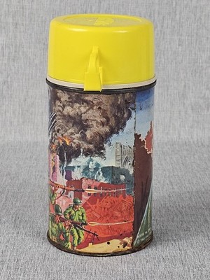 GI JOE Battle Kit Lunch Box Thermos 1965 KING SEELEY Army Vintage