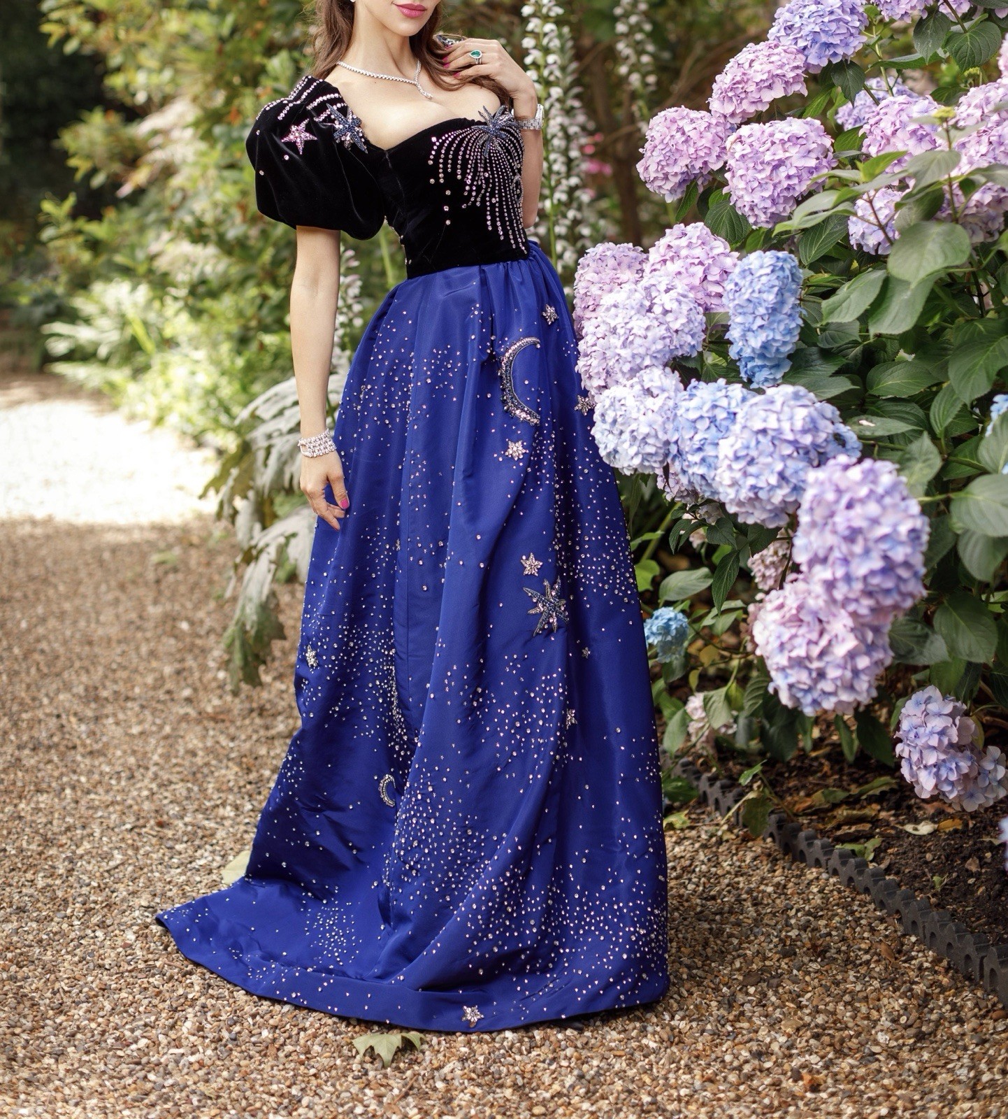 Gucci Celestia Off The Shoulder Gown In Blue IT38/UK8 RARE!