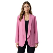 Zadig Voltaire Verdun Crepe Blazer Vieux Rose Pink Shawl Lapel Size 42 NEW