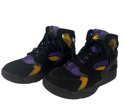 Nike Air Flight Huarache Lakers Away FD0188-001 Black Purple Yellow Sz. 8