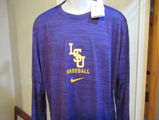 LSU Tigers Baseball Nike Dri Fit shirt Men's Large new with tags - Free Ship