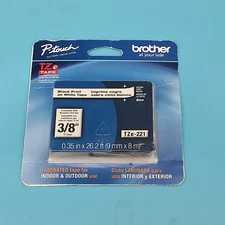 Brother International Tze221 Label Tape - 0.38" Width 1 Each Brand New