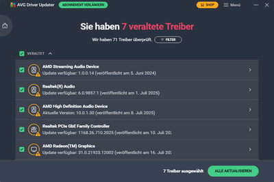 AVG Driver Updater 1-3 PCs 1-3 Jahre Digitale Lizenz License Code Key per E-Mail