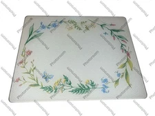 VTG Corelle Corning Glass Counter Saver CUTTING BOARD My Garden Pattern
