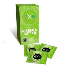 EXS Comfy Fit Ribbed & Dotted Condoms Prążkowane prezerwatywy z wypustkami,
