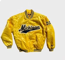Colosseum University Of Michigan Yellow Blue Vintage NCAA Jacket Men Size XL EUC