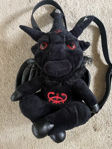 Killstar Kreeptures Black  baphomet Plush Creature Wing Zip Backpack New
