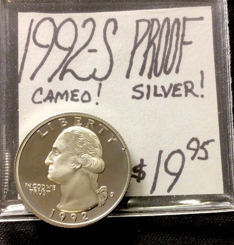 1992 S Washington Silver Quarter Proof! Cameo! ENN Coins
