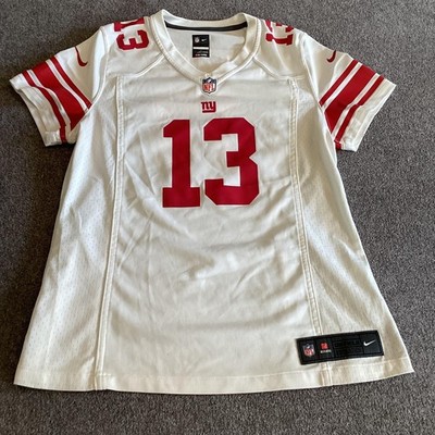 New York Giants Jersey Women's Large White NFL Football Odell
