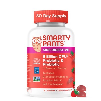 SmartyPants Kids Probiotic & Prebiotic Gummies for 1 Count (Pack of 1), 