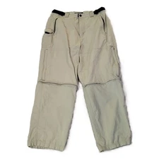 No Boundaries Pants Men's Beige Cargo Utility Convertible 34x30 Y2K Gorpcore