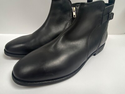 UGG Black Leather Boots UK 8,5 DEMI Chelsea Biker EU 41 USA 10 ORIGINAL 189£