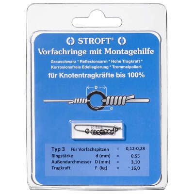 Stroft Vorfachringe Typ 3 mit Montagehilfe 16kg Pitzenbauer Vorfach