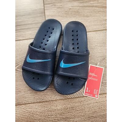 Nike Kawa Shower Slides For Kids Size 1y Color Midnight Navy