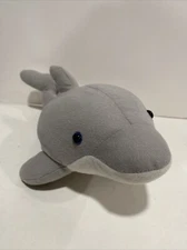 19" Dolphin Gray White Blue Eyed Stuffed Animal Plush Toy Realistic