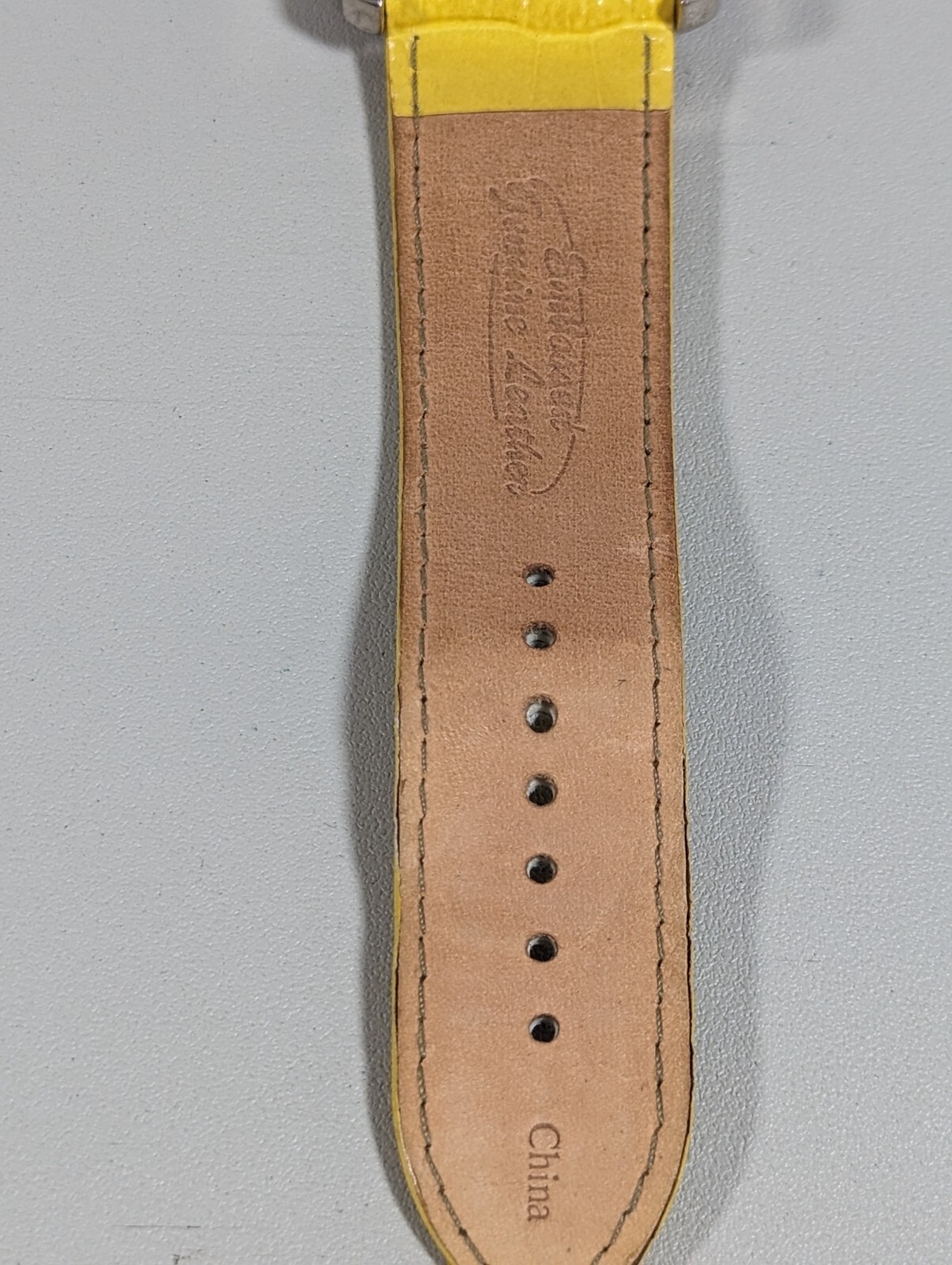 Talbots Silver Tone Dial Rectangle Case Yellow Le… - image 8