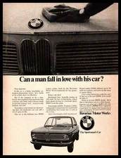 1968 BMW 1600 Can A Man Fall In Love With His Car? Bavarian Motor Works Print Ad