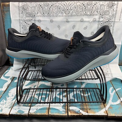 NEW JOHNSTON & MURPHY MS50 MILES KNIT NAVY SHOE SNEAKER 25-9635 Mens 11 DEFECT
