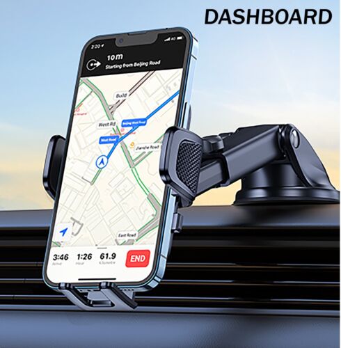 Extendable Arm 360 In Car Dashboard Suction Mount Windscreen Phone Holder Cradle - Picture 1 of 8