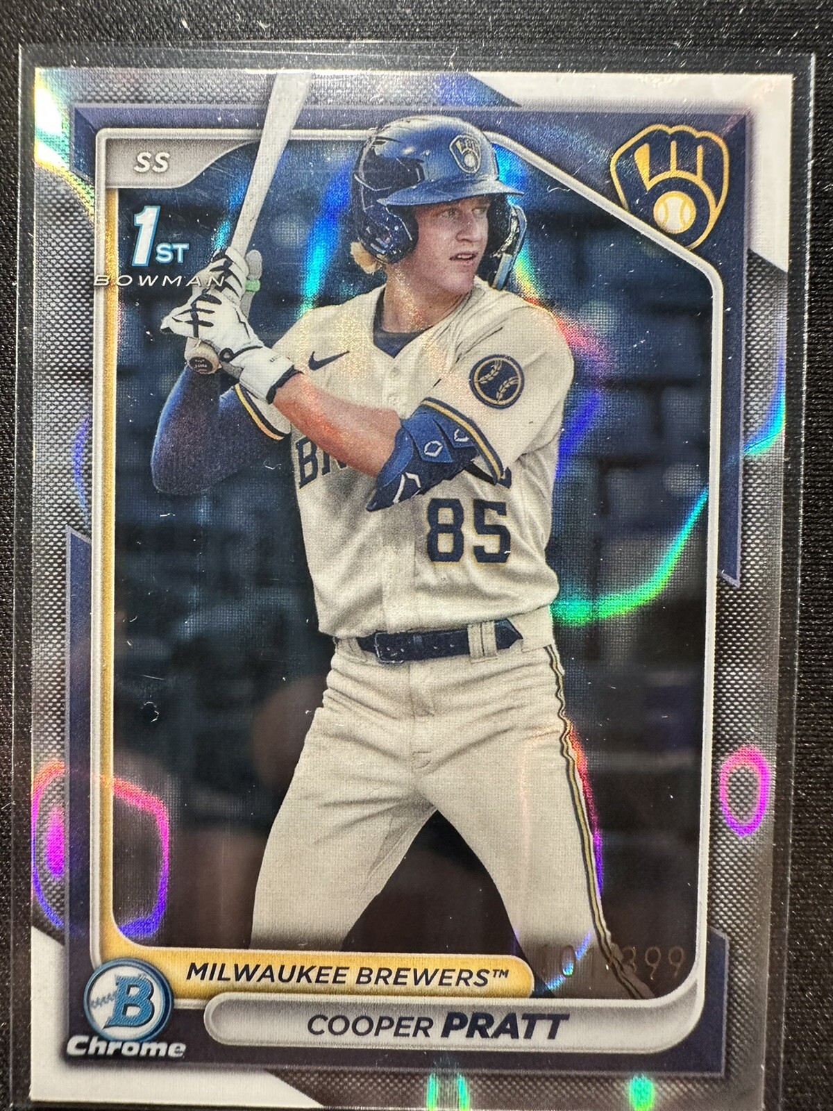 2024 Bowman Chrome 1st Cooper Pratt LAVA REFRACTOR /399 #BCP-137 Brewers