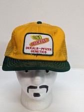 Vintage 80s Dekalb Pfizer Corn Animal Feed Trucker Hat Snapback (H4)