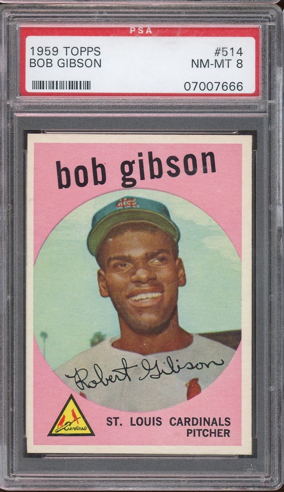1959 Topps Baseball #514 Bob Gibson PSA 8