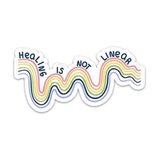 (3PCs) Healing is Not Linear Sticker Rainbow Mental Health Awareness Waterproof