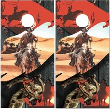 Wild West Cowboy Horse Cornhole Wrap Bag Toss Skin Decal Sticker