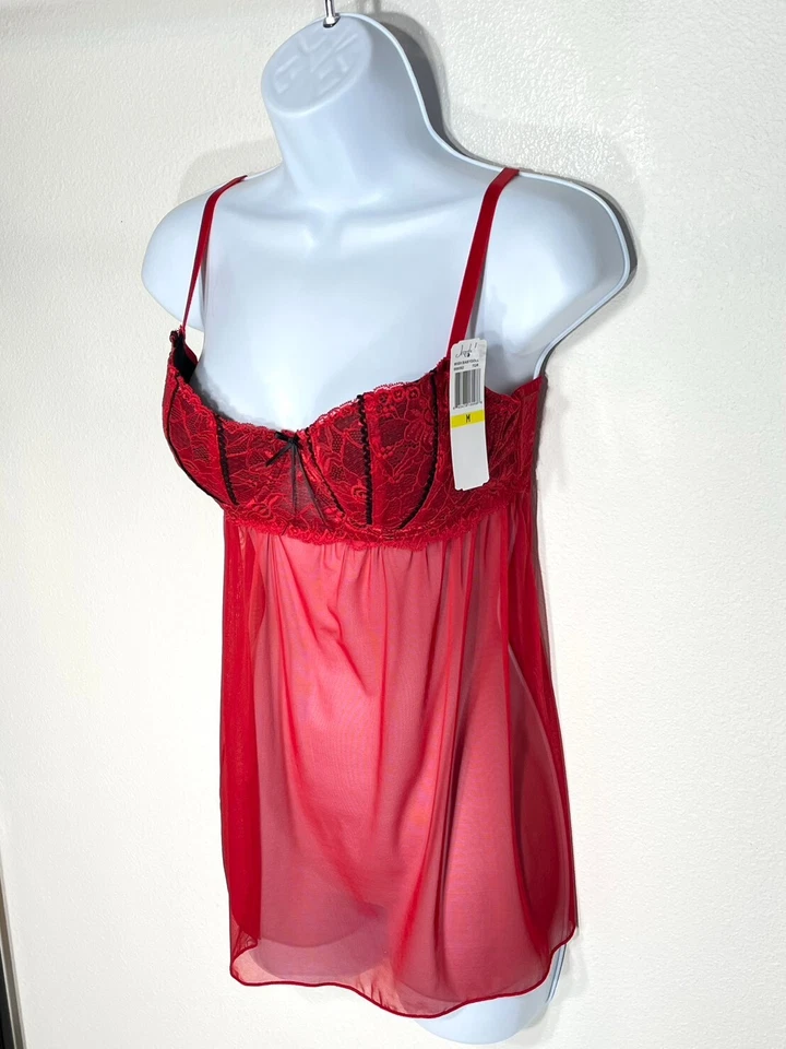 Babydoll Jezebel para mujer talla M malla de deseos y encaje 999562 nuevo con etiquetas $49 Foto 4 de 4