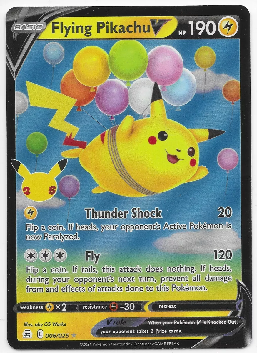 Pikachu Voador V - Flying Pikachu V - Celebrações - 006/025 - Ultra Rara -  ORIGINAL COPAG POKÉMON TCG - Português