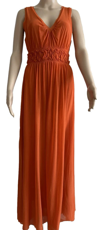 Maxi Vestido Jean Paul Gaultier Soleil, Talla L, Naranja Brillante, ¡Excelente Estado! Foto 4 de 4