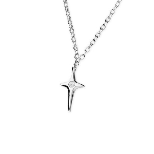 Pendentif Foi Amour Espérance Croix 7 Mm – Argent 925 Rhodié Pour Enfant