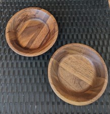 Lot Of 2 - The Original Walnut Bowl 7" Wood Bowls Wooden Hand Crafted