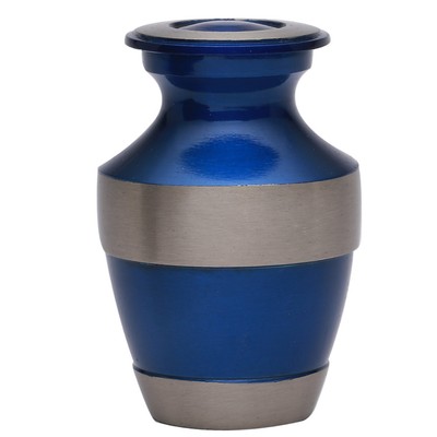 Lineas Rustic Sage Keepsake Cremation Brass Urn - Small Memorial Urn for Ashes