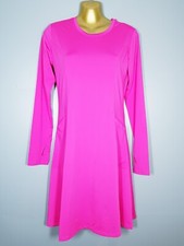 Bnwt TSLA DRESS SMALL 10 12 BRIGHT PINK FESTIVAL PARTY SUMMER 37" stretchEE900