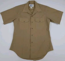 Vintage Defense Logistics Agency Valor Collection Shirt Brown Tan Vtg Gov USA 