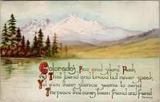 Postcard Colorado's Pure and Silent Peak...-Cavally - Posted 1912 to Moweaqua IL