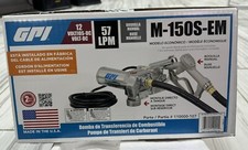 GPI M-150s-em 12 Volt Fuel Transfer Pump 15 GPM Manual Nozzle Hose 12v - NEW