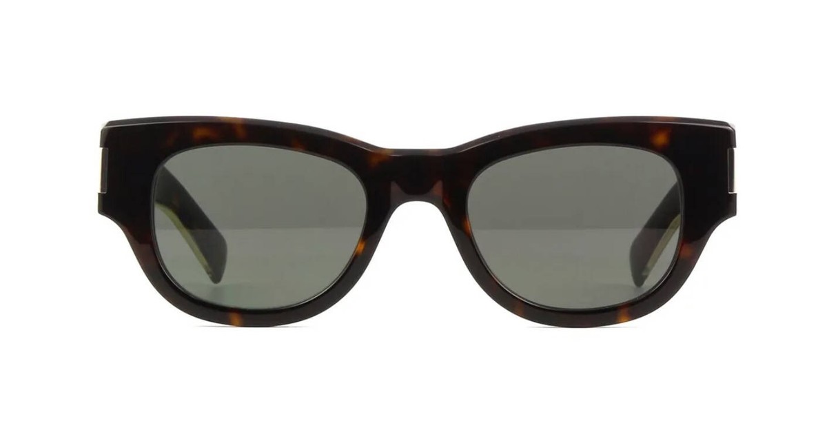 Saint Laurent SL 573 Havana And Silver/Grey (002) Sunglasses 