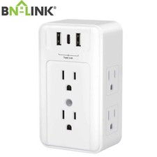 BN-LINK Multi Outlet Splitter Power Strip, 6 Wall Outlets  3 USB Ports Adapter