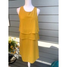 Banana Republic Size 8 Dress Yellow Gold Layered Sleeveless