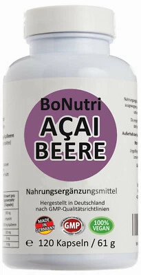 BONUTRI Hochdosiert 25:1 120 Kapseln Acai Beere 30000 mg Tagesdosis Deutsche Qualität