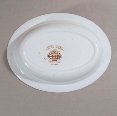 Set of 2 Enoch Woods Ware English Scenery Brown Multicolor Oval