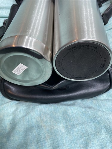 TRAVEL MUG SET~3-Piece~Stainless Steel~Vacuum Thermos~Carrying Case - Picture 2 of 8