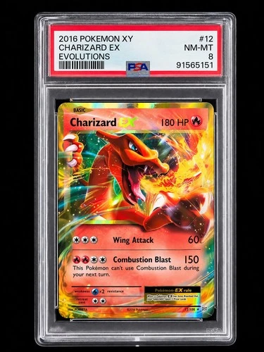 Pokémon Charizard EX 12/108 Evolutions Ultra Rare Holo PSA 8